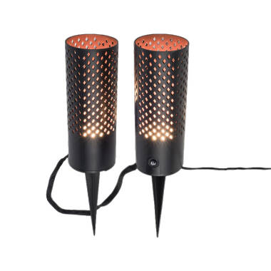 Image of Easyfit Remote 12v Garden Lights - Rose LED Outdoor Feature Stake Light - 2 Lights