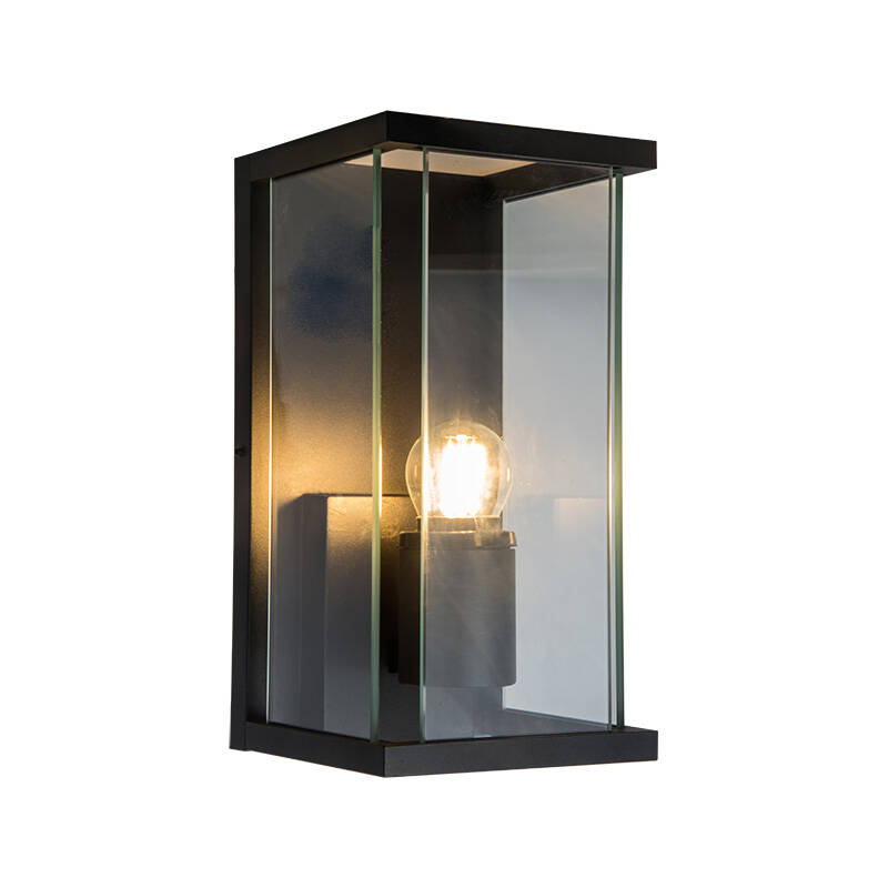 Image of Edit Halo Half Lantern Outdoor Wall Light With Dusk to Dawn Sensor