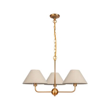 Image of Wisteria Vitra 3 Arm Linen Ceiling Pendant Light
