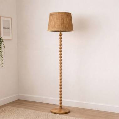 Image of Wisteria Arc Rattan Floor Lamp