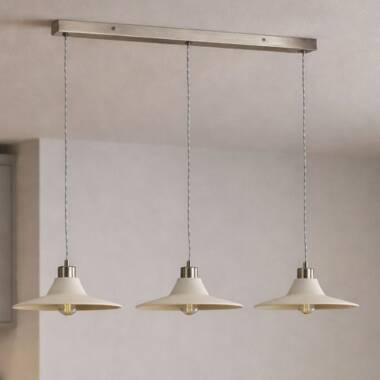 Image of Khudi & Khora Olive 3 Light Ceramic Bar Ceiling Pendant Light