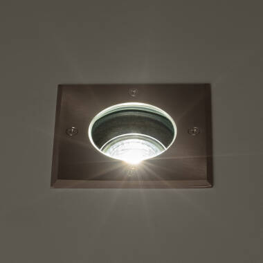 Image of Square Recessed Ground Light for GU10 Light Bulb