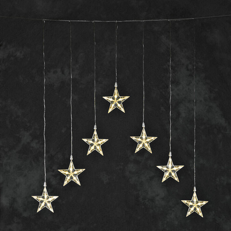 Image of Konstsmide Christmas 1.18M Warm White LED Star Curtain Lights
