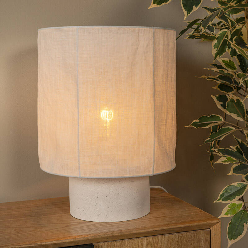 Image of Lucide Tissaja Large Linen Table Lamp