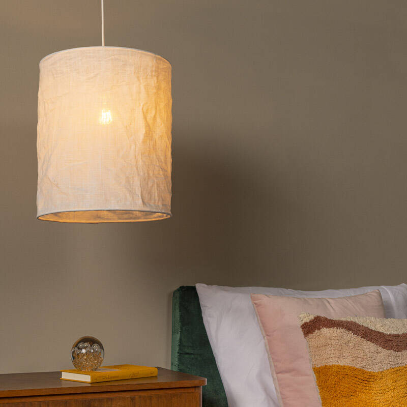 Image of Lucide Tissaja Linen Ceiling Pendant Light