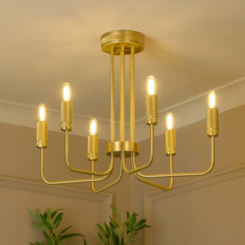 Image of Westport Bridgehampton 6 Light Semi-Flush Chandelier