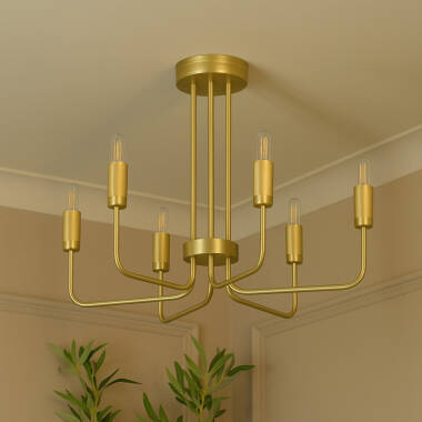 Image of Westport Bridgehampton 6 Light Semi-Flush Chandelier