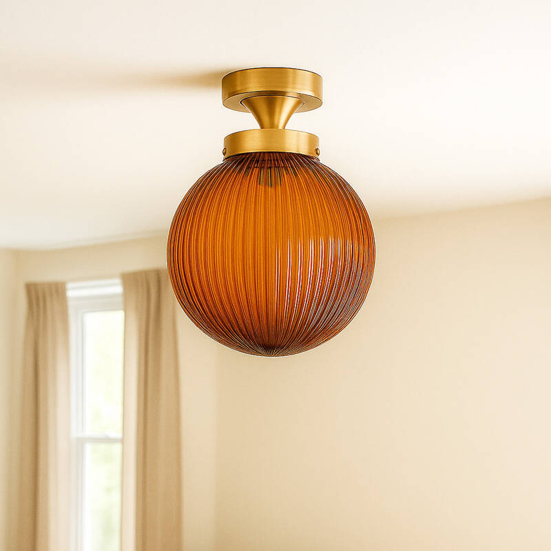 Image of Westport Old School Glass Flush Ceiling Light