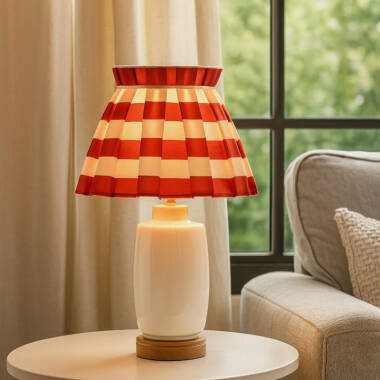 Image of Wisteria Lille Ceramic Box Pleat Table Lamp