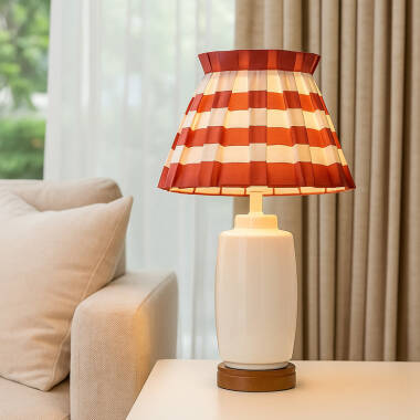 Image of Wisteria Lille Ceramic Box Pleat Table Lamp