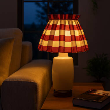 Image of Wisteria Lille Ceramic Box Pleat Table Lamp