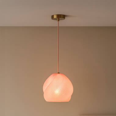 Image of Wisteria Rosey Fibreglass Ceiling Pendant Light