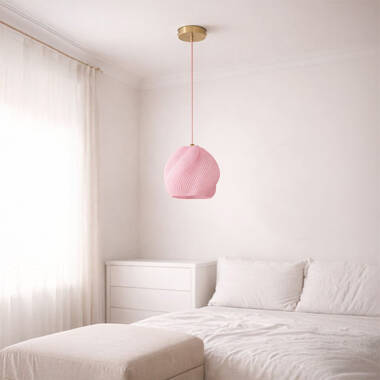 Image of Wisteria Rosey Fibreglass Ceiling Pendant Light