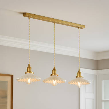 Wisteria Tiffany 3 Light Ceramic Bar Ceiling Pendant