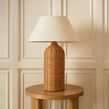 Image of Khudi & Khora Raya Rattan Tall Table Lamp