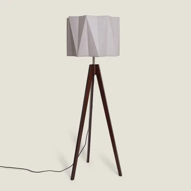 Edit Dalston Tripod Floor Lamp with Grey Fabric Shade