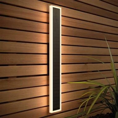 Suri Halo Rectangle Solar 50cm LED Outdoor Wall Light