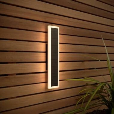 Suri Halo Rectangle Solar 30cm LED Outdoor Wall Light