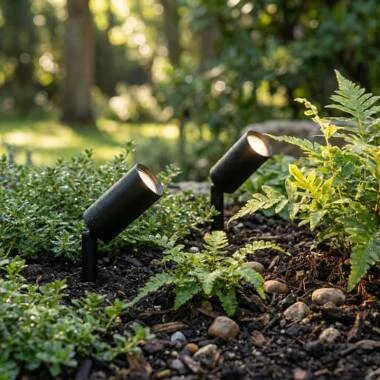 Suri Juno Solar LED USB Rechargeable Garden Spotlight - Pack of 2