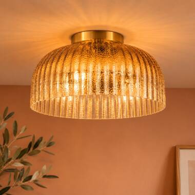 Image of Wisteria Pulse Glass Flush Ceiling Light