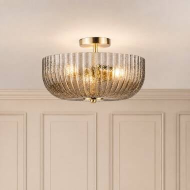 Image of Wisteria Pulse Glass Semi-Flush Ceiling Light