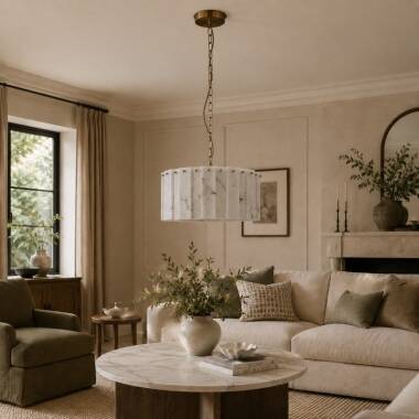 Image of Wisteria Linea Alabaster Glass Chandelier