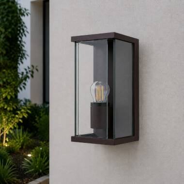 Image of Edit Halo Half Lantern Outdoor Wall Light