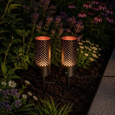 Image of Easyfit Remote 12v Garden Lights - Rose LED Outdoor Feature Stake Light with PIR Sensor- 2 Lights