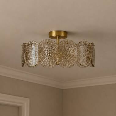 Image of Wisteria Verre Glass Semi-Flush Ceiling Light