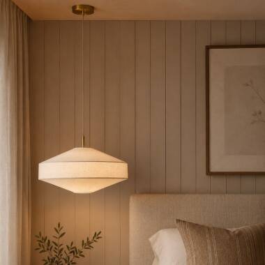 Image of Khudi & Khora Calyx Linen Ceiling Pendant Light