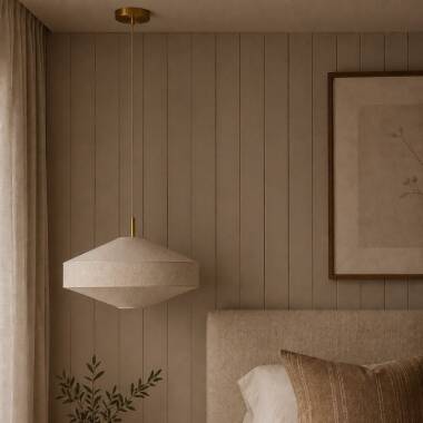 Image of Khudi & Khora Calyx Linen Ceiling Pendant Light