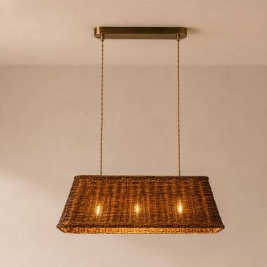 Image of Khudi & Khora Lucent Rattan Bar Ceiling Pendant Light