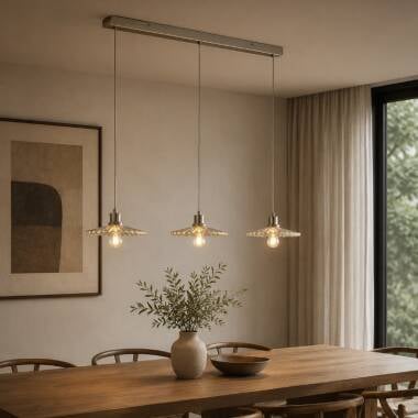 Image of Wisteria Cambridge 3 Light Glass Bar Ceiling Pendant