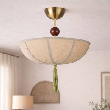 Wisteria Vanta Linen Semi-Flush Ceiling Light