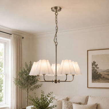 Wisteria Violet  5 Light Multi Arm Ceiling Pendant Light