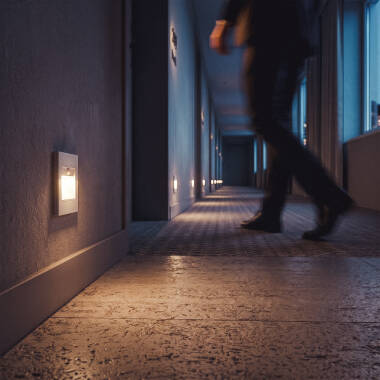 Image of Edit Bark Warm White LED Recessed Wall Light with PIR Sensor