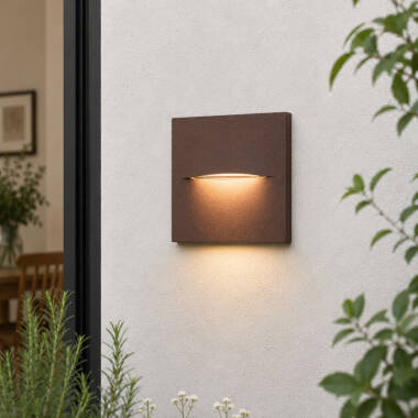 Image of Edit Terra LED Square Outdoor Flush Wall Light