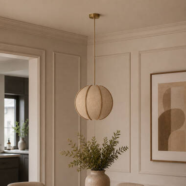 Khudi & Khora Solara Linen Ceiling Pendant Light