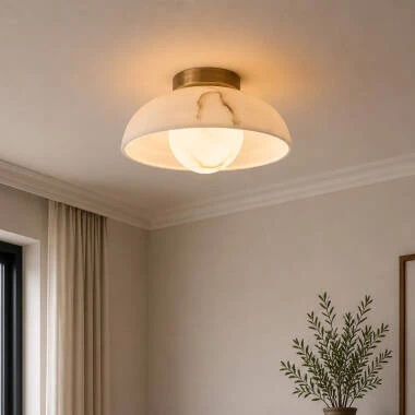 Westport Marlow Albaster Semi-Flush Ceiling Light