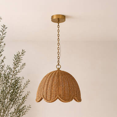 Image of Khudi & Khora Cortado Rattan Ceiling Pendant Light