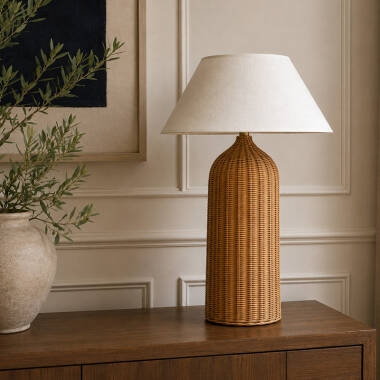 Khudi & Khora Raya Rattan Tall Table Lamp