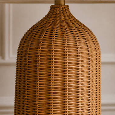 Image of Khudi & Khora Raya Rattan Tall Table Lamp