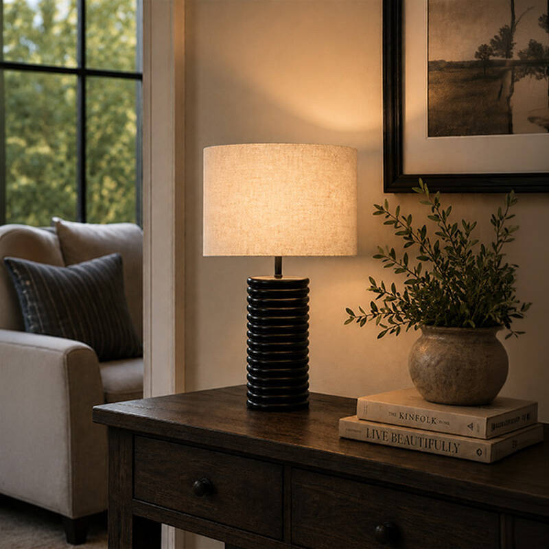 Image of Khudi & Khora Boston Wood Table Lamp