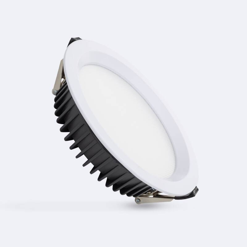 Image of SAMSUNG New Aero Slim Round Microprismatic 40W Colour Selectable LED Downlight Cutout 200mm with LIFUD Driver