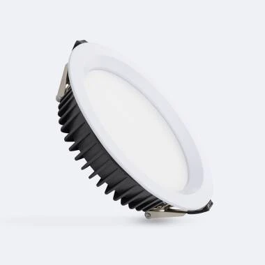SAMSUNG New Aero Slim Round Microprismatic 40W Colour Selectable LED Downlight Cutout 200mm with LIFUD Driver