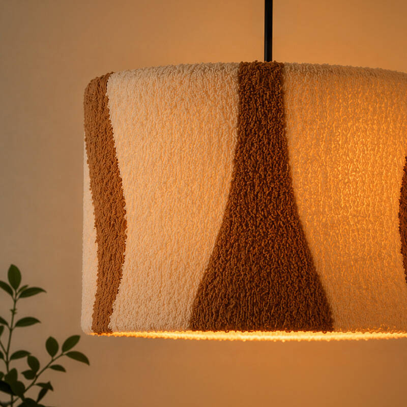 Image of Khudi & Khora Hemp Tufted Ceiling Pendant Shade