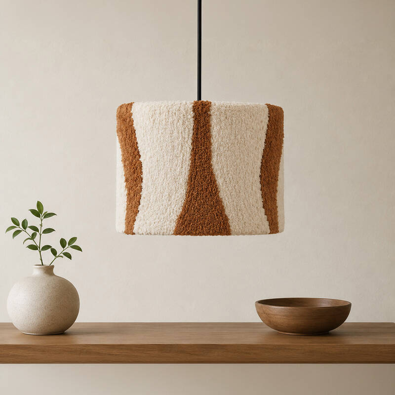 Image of Khudi & Khora Hemp Tufted Ceiling Pendant Shade