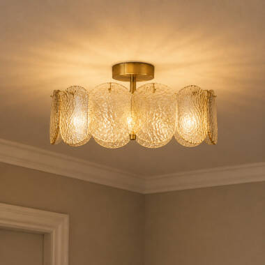 Image of Wisteria Verre Glass Semi-Flush Ceiling Light