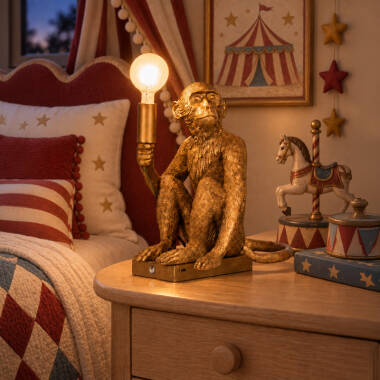 Image of Edit Conor USB Rechargeable LED Monkey Table Lamp