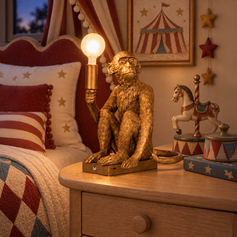 Image of Edit Conor USB Rechargeable LED Monkey Table Lamp